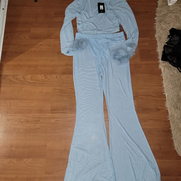 Fly High Feather Pant Set - Blue - Picture 5 of 7